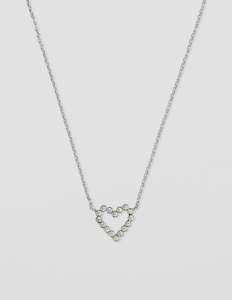 NECKLACE CRYSTAL HEART - SILVER