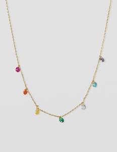 NECKLACE RAINBOW BEADS - GOLD