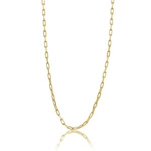 Gold Long Beach Link Chain Necklace