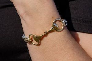 Gold Snaffle Bangle Equestrian Jewellery