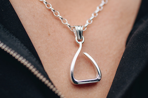 Sterling Silver Jump Stirrup Pendant - With Bale Equestrian Jewellery