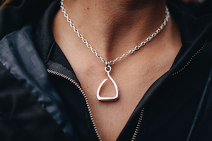 Sterling Silver Jump Stirrup Pendant - With Jump Ring Equestrian Jewellery