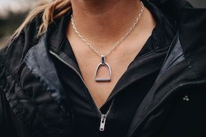 Sterling Silver Stirrup Pendant - Large Crawford Hill Equestrian Jewellery