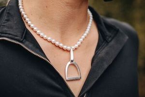 Products: White Fresh Water Pearl & Set Equestrian Jewellery