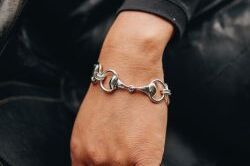 Silver Triple Snaffle Bracelet Equestrian Jewellery