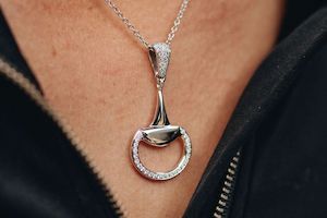 Diamond Set Half Snaffle Pendant Equestrian Jewellery