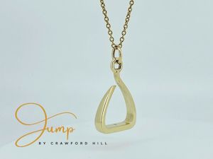 Gold Jump Stirrup Pendant Equestrian Jewellery