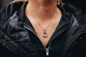 Products: Small Gold Stirrup Pendant Equestrian Jewellery