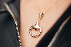 Products: Gold Half Snaffle Pendant Equestrian Jewellery