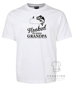 Hooked on Being Grandpa Fishing tee