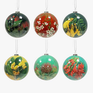 NZ Flora Baubles - Set of Six