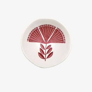 Pohutukawa Lace Bowl 7cm Red Print on White