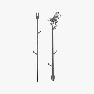 Metal Bird - Honeybee Plant Stake, 70cm