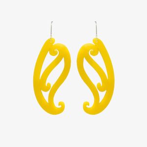 Earrings - Tupuārangi Ngutu Kākā - Yellow Solid