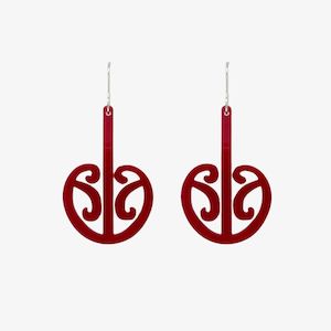 Investment: Earrings - Mangopare - Red Clear, Medium