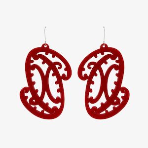 Earrings - Māmā III - Red Solid