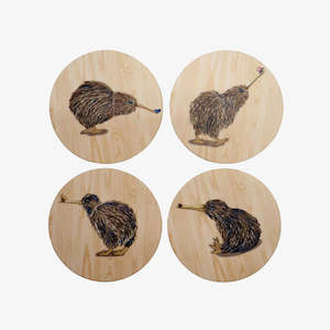 Investment: Coasters - Kiwi's Line Drawing - Set of 4