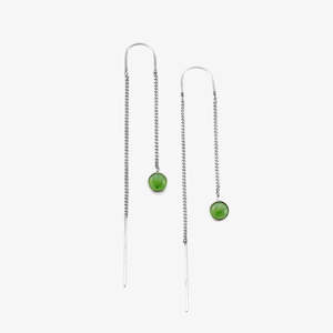 Pounamu Dot Chain Earrings