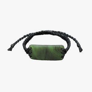 Pounamu Wristlet 25mm  w Macrame Strap