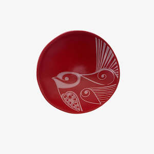 Bowl 7cm - GC Piwakawaka White On Red