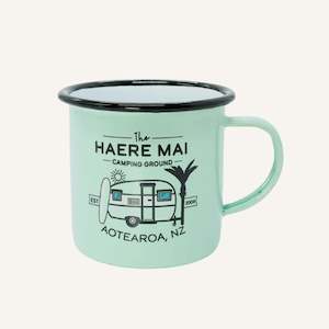 Haere Mai Enamel Mug 375ml Green