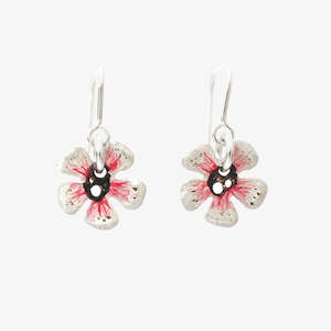 Investment: Manuka Flower Earrings - Handpainted Silver