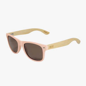 50/50s Sunnies Pink Frame Wood Arm