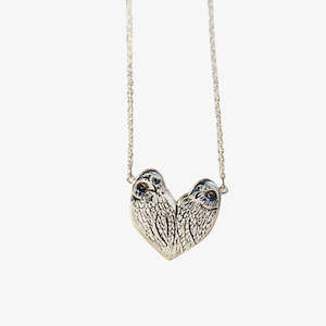 Ruru Heart Necklace, Silver