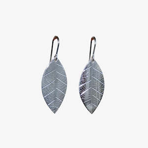 Leaf Earrings - Imprinted Sterling Silver