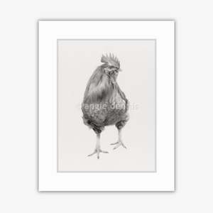 "Rooster" A4 Matted Print - Tara Cassidy