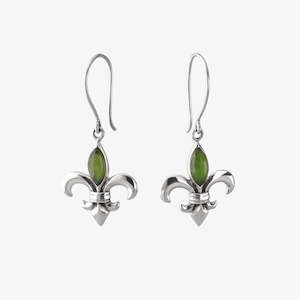 Fleur de Lis Earrings, Pounamu - NVK