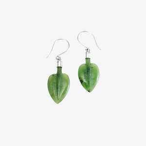 Pounamu Pohutukawa Leaf Earrings