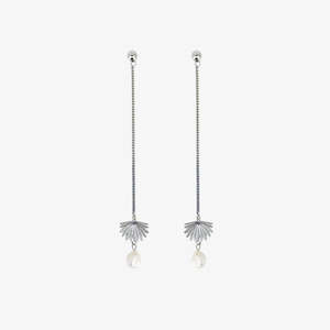 Fan Tail Pearl Drop Earrings