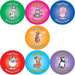 Personalised: Funky Farm Animals Personalised Stickers