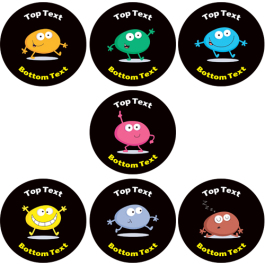 Smiley Blobs Personalised Stickers