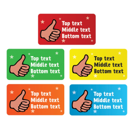 Personalised: Thumbs Up Rectangle Personalised Stickers