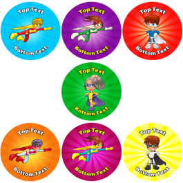 Superheroes Personalised Stickers