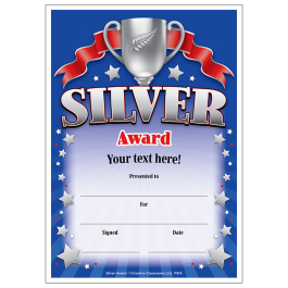 Silver Award Personalised Certificates