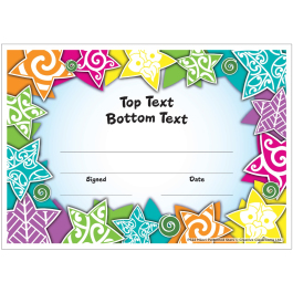 Personalised Certificates: Maori Pattern Stars Personalised Certificates