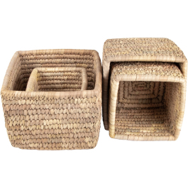 Classroom Essentials: Natural Square Baskets - Set of 4