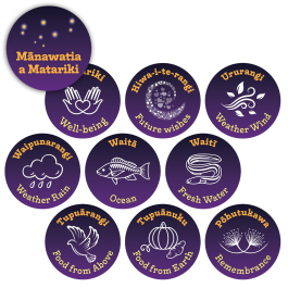 Stickers: Iwa Whētu o Matariki Stickers