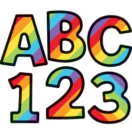 Alphabet Display Letters: Rainbow Stripe Alphabet Lettering