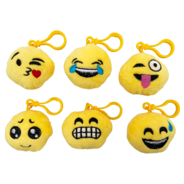 Plush Funny Faces Keychains - Pack of 6