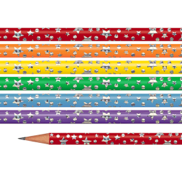 Silver Glitter Stars Pencils