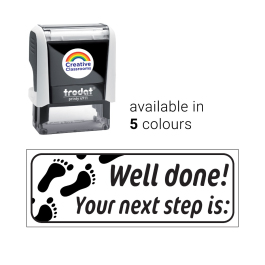 Well done Your next step is Footprints Stamp School Stamps