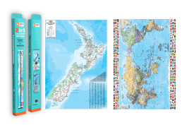 New Zealand and World Maps Twin Pack Maps