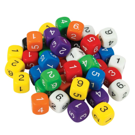 6-Sided Numbered Dice - Set of 5