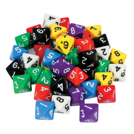 Large 8-Sided Dice - Set of 5