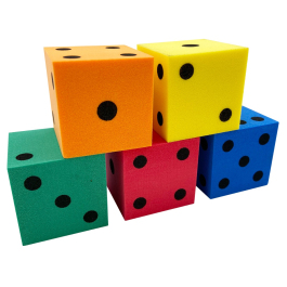 Statistics & Probability: Foam Dot Dice 4cm - Pack of 5