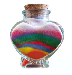 Creative art: Sand Art Heart Bottle Pack (10 Bottles + Coloured Sand)